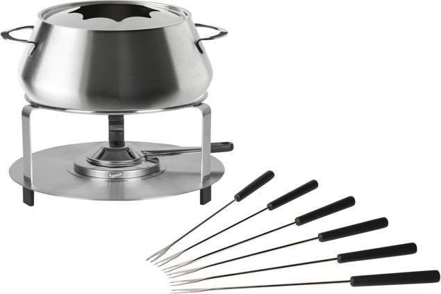 Stöckli Fonduegarnitur Set silberfarben (Fondue Bourguignonne, Fondue Chinoise)