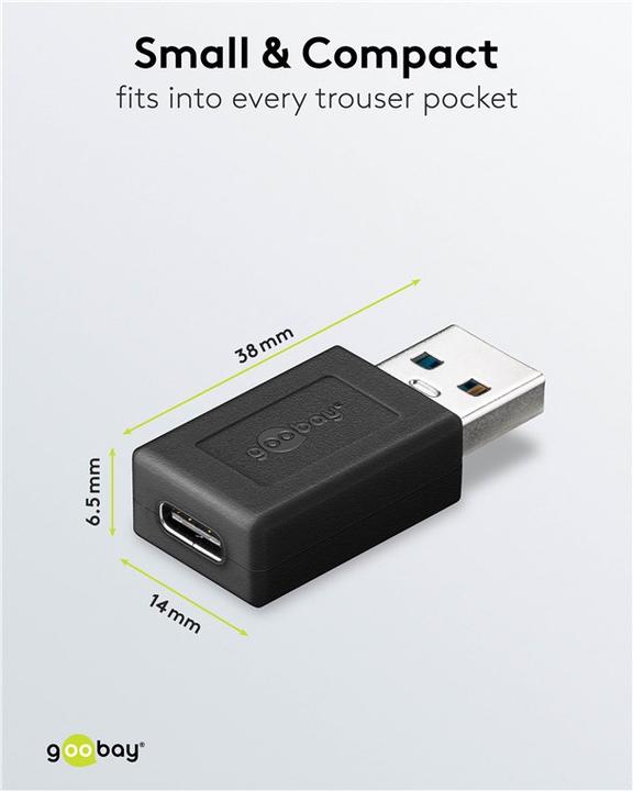 Produktbild Goobay USB-A auf USB-C Adapter USB 3.0 (USB Typ-C, 3.80 cm)