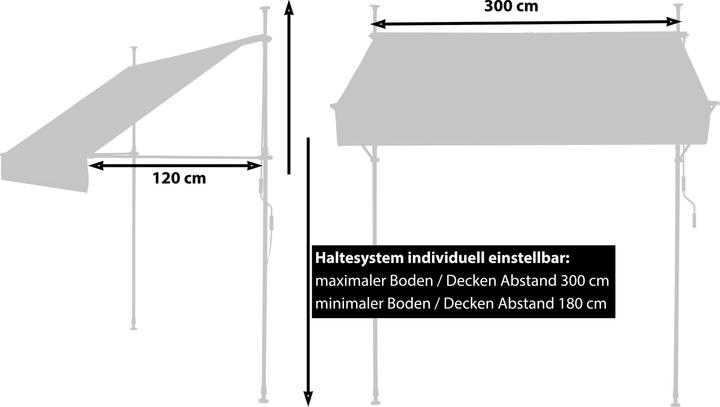 Produktbild Gartenfreude Klemmmarkise Sonnenschutz Balkonmarkise gerader Schnitt (3 m)