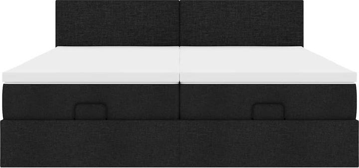 Produktbild VidaXL Ottoman-Bett mit Matratzen Blau 200x200 cm Stoff Bettrahmen (200 x 200 cm)