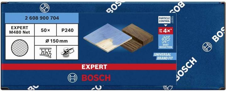 Actual product image Bosch Professional Zubehör Expert M480 sanding net for random orbital sander, 150 mm, G 240, 50 pieces (240)