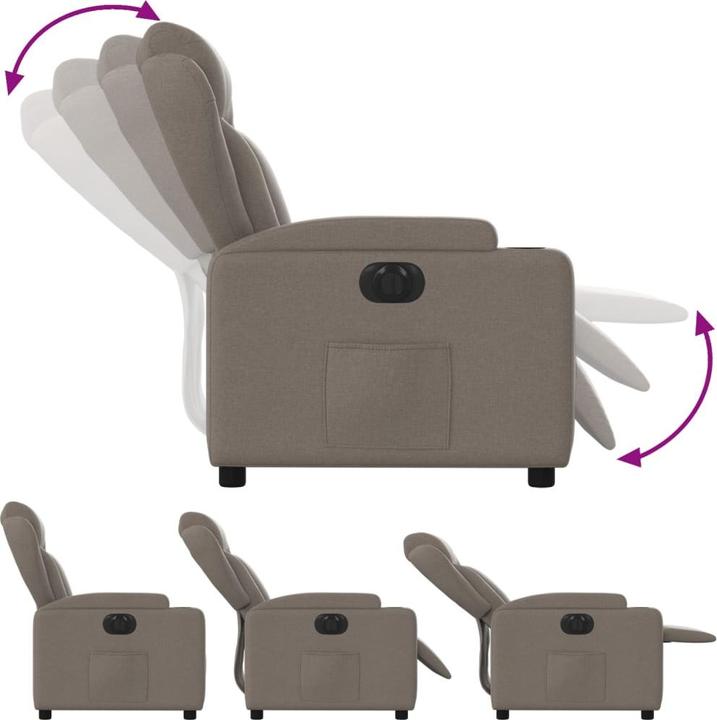 Actual product image VidaXL Recliner armchair reclining armchair recliner armchair electric taupe fabric