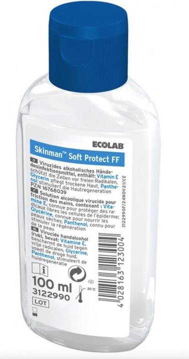 Actual product image Ecolab SOFT PROTECT FF virucidal alcohol-based hand disinfection without colourants and fragrances liq (100 ml)