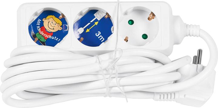 Actual product image REV Table socket 3-fold 3.0 m (3 x, 2-pole, 3 m)