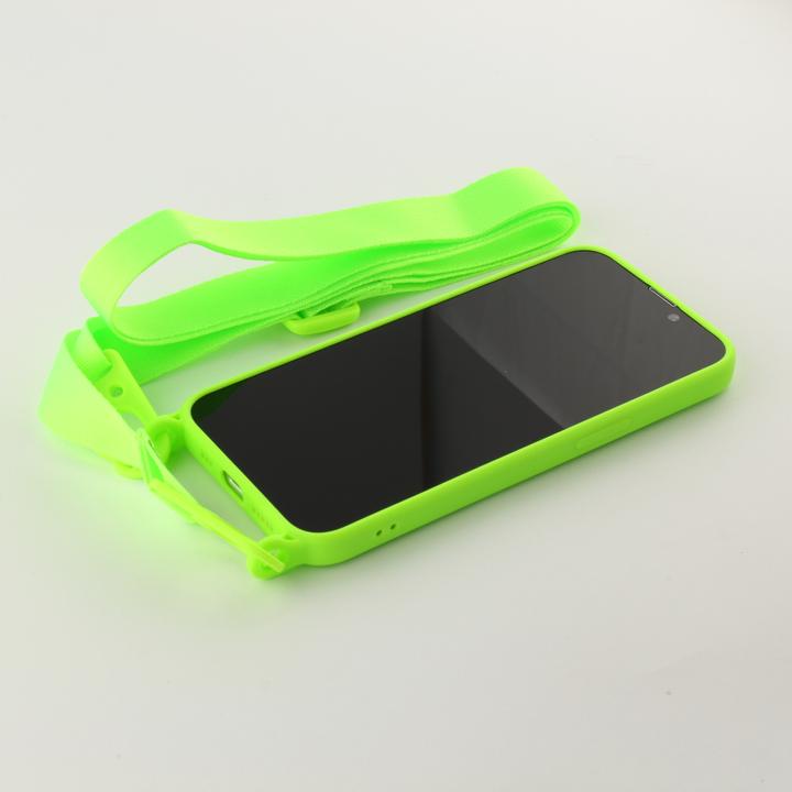Image du produit PhoneLook Coque Silicone avec lanière et crochet vert clair (Apple iPhone 13 Pro Max)