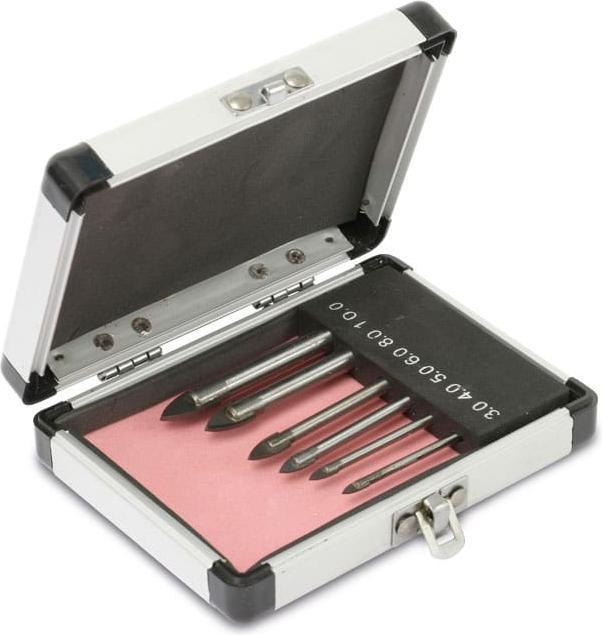 Daytools Glass drill bits in aluminium box BS-G-6, 3...10 mm (3, 4, 5, 6, 8, 10 mm)