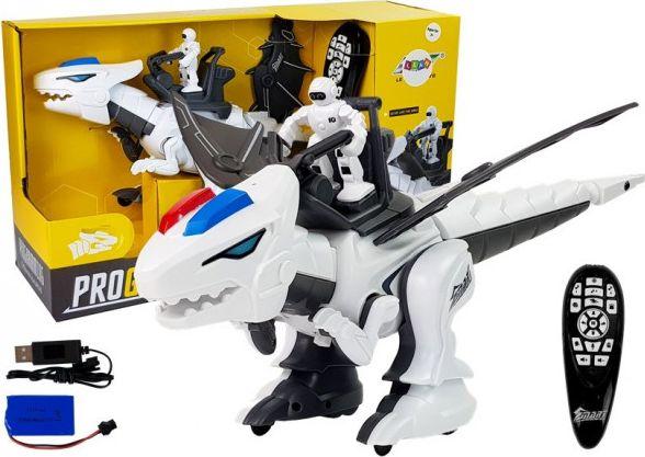 Actual product image Lean Toys Remote Control Interactive Robot - Dinosaur Tyrannosaurus K18 programmed white