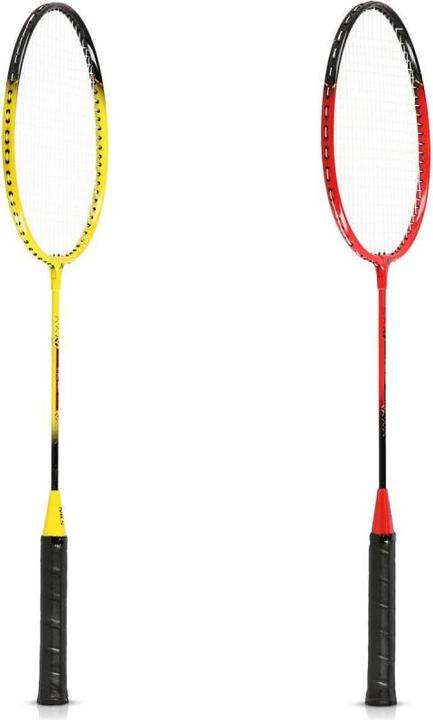 Actual product image Nils NRZ264 ALUMINIUM Badminton Set 4 Rackets 3 Feather Arrows 600x60cm Net Case