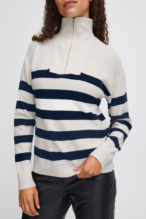 Actual product image B.young BYMANINA ZIPPER STIPE PULLOVER - 20813910 (XXL)