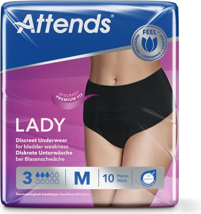 Attends Lady 3 Discreet M schwarz Btl 10 Stk (10 x, M)