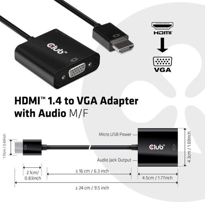 Actual product image Club 3D CAC-1302 (VGA, 24 cm)