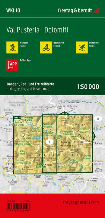 Produktbild Pustertal - Dolomiten, Wander-, Rad- und Freizeitkarte 1:50.000, freytag & berndt, WKI 10