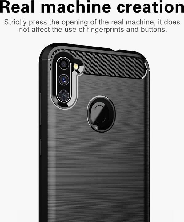 Produktbild Cadorabo TPU Ultra Slim carbon edelstahl Kombi Cover (Samsung Galaxy A11, Samsung Galaxy M11)