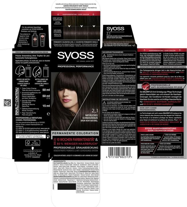 Image du produit Syoss Coloration permanente (2_1 Marron noir naturel)