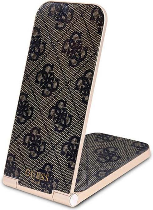 Guess składana ład. indukcyjna 2w1 GUDCFAL4PEGW 15W brązowy/brown 4G Pattern MagSafe (15 W)