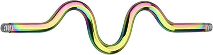 Star Piercing Barbell-Stab farbig zig zag (ohne Messing, Chirurgenstahl 316L)