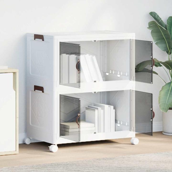 Image du produit VidaXL Boîte de rangement sur roulettes Empilable 2 étages 75 L 65 x 40 x 76cm (65 x 40 x 76 cm, 75 l)