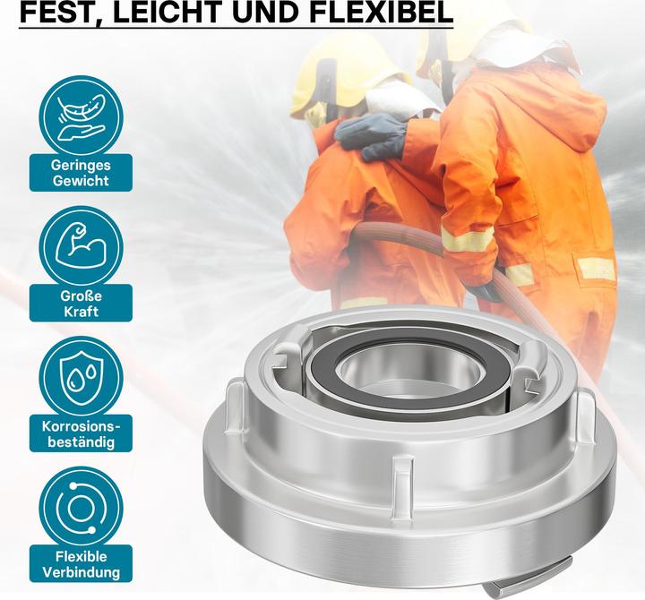 Produktbild Wiltec Übergangsstück Storz Kupplung B 75 auf C 52 Aluminium Feuerwehrschlauch