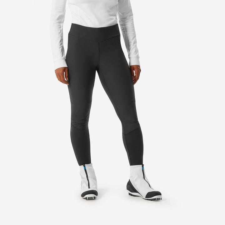 Wedze Langlaufhose Tights Damen winddicht - 500 schwarz (W35)