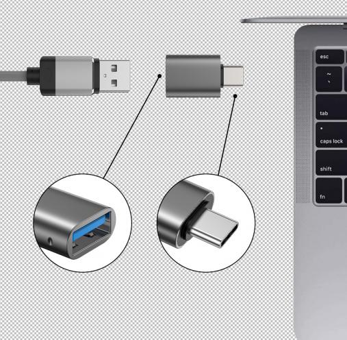 Produktbild Swissten OTG Adapter (USB Typ C, USB-A, USB-A)