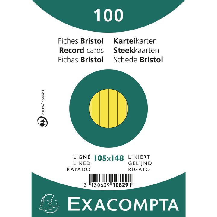 Produktbild Exacompta Karteikarten (105 x 148 mm, 205 g/m², 100 x)