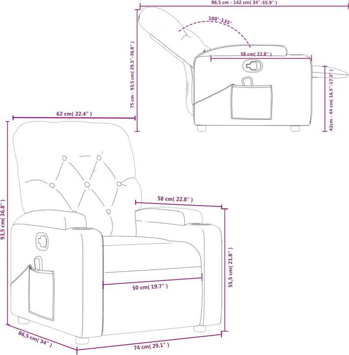 Immagine prodotto VidaXL Sedia da massaggio in tessuto nero,Colore: Nero,Materiale: Tessuto