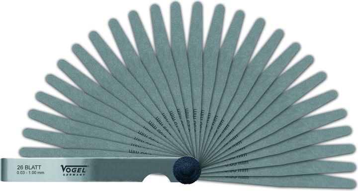 Vogel Germany Set of feeler gauges (21 blades, measuring range: 0.05 - 2.00 mm, made of hardened spring (10 cm)