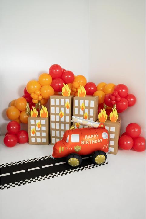 Actual product image Partydeco Foil balloon fire engine incl. straw 67 x 53 cm, 1 pc (1 x)