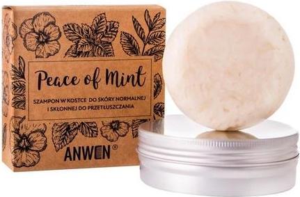 Actual product image Anwen Peace of Mint shampoo in a cube for normal and oily skin Mint 75g + can (Solid shampoo)