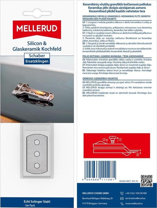 Mellerud Ceramic Stove Scraper Replaceblade