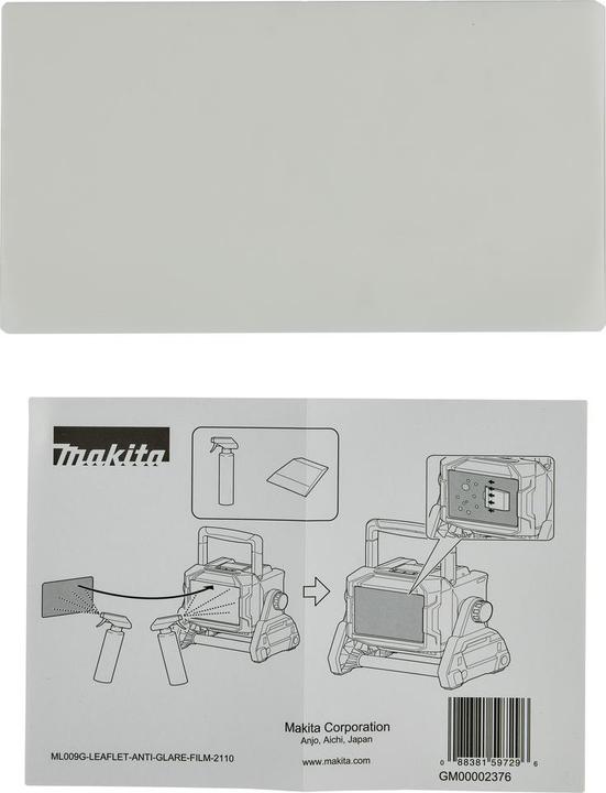 Produktbild Makita Blendschutzfolie für ML009G