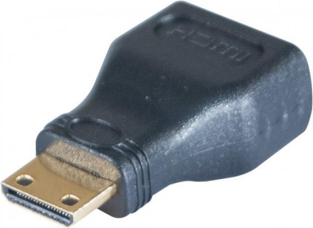 Produktbild Tecline Mini-HDMI auf HDMI Adapter, Bu. A / St. C, vergoldet Adapter von HDMI-Buchse auf Mini-Stecker C (HDMI)