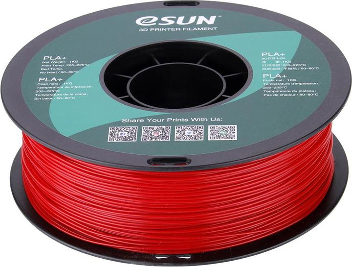 Actual product image eSUN PLA+ 1.75mm Fire Eng. Red 1kg 3D Filament (PLA+, 1.75 mm, 1000 g, Red)