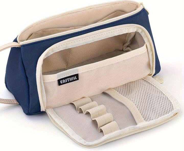Immagine prodotto Only-Bags.Store Astuccio per matite a più scomparti - resistente in tessuto twill, organizer per penne e