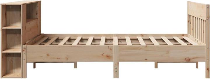 Actual product image VidaXL Solid wood bed Wooden bed Bed with shelf without mattress 160x200cm pine (160 x 200 cm)