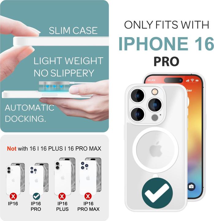 Immagine prodotto Nalia Custodia ibrida opaca con funzione MagSafe (Apple iPhone 16 Pro)
