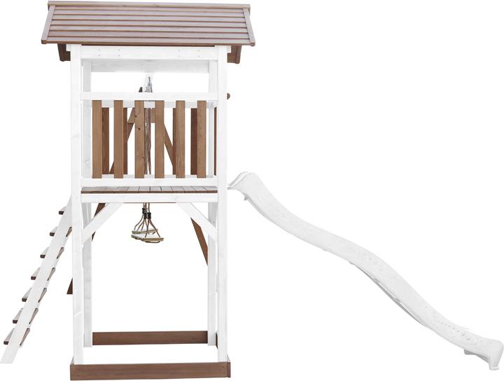 Produktbild Axi Beach Tower Spielturm mit Doppelschaukel Braun/weiss - weisse Rutsche