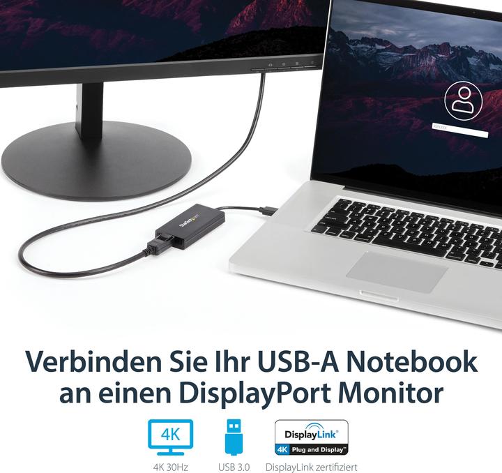 Produktbild StarTech USB A – Displayport (USB-A, 9 cm)