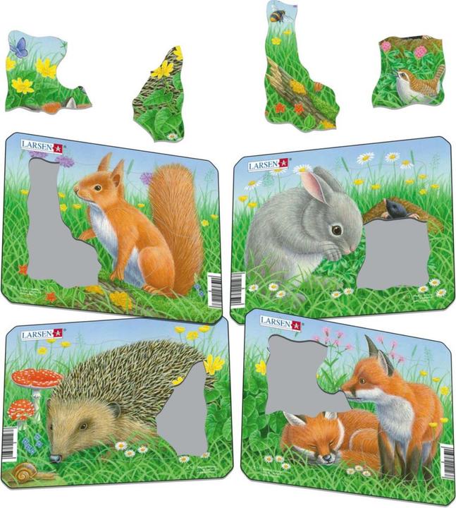 Produktbild Larsen Puzzle - Kaninchen, Eichhörnchen & co (4er-Set Mini) (5 Teile)