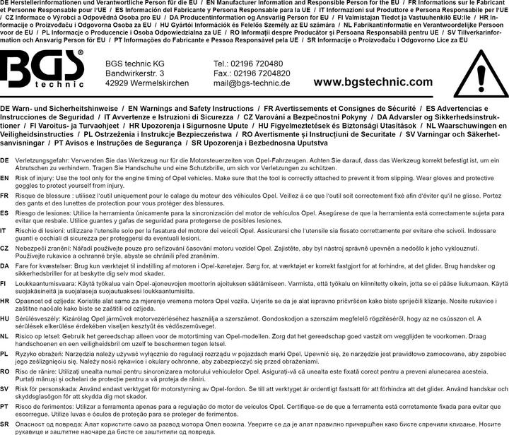 Produktbild BGS Nockenwellen-Arretierwerkzeug für Opel 1.6 / 1.8