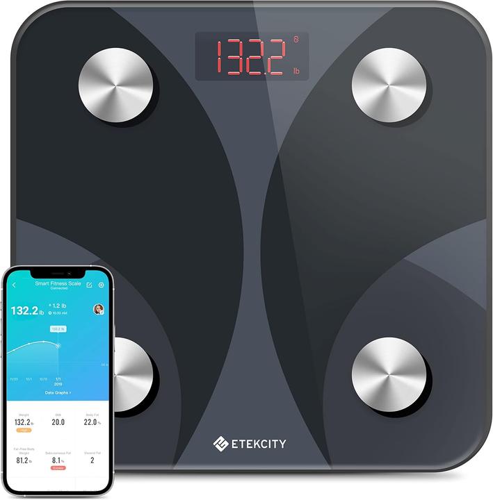 Etekcity Digitale Körperfettwaage mit Bluetooth und App-Unterstützung (180 kg)