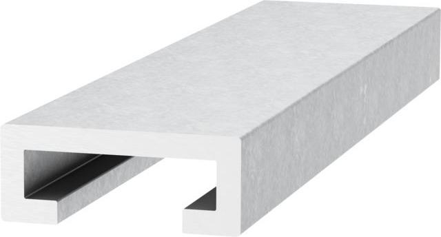 Raw aluminium retaining profile 25x10mm