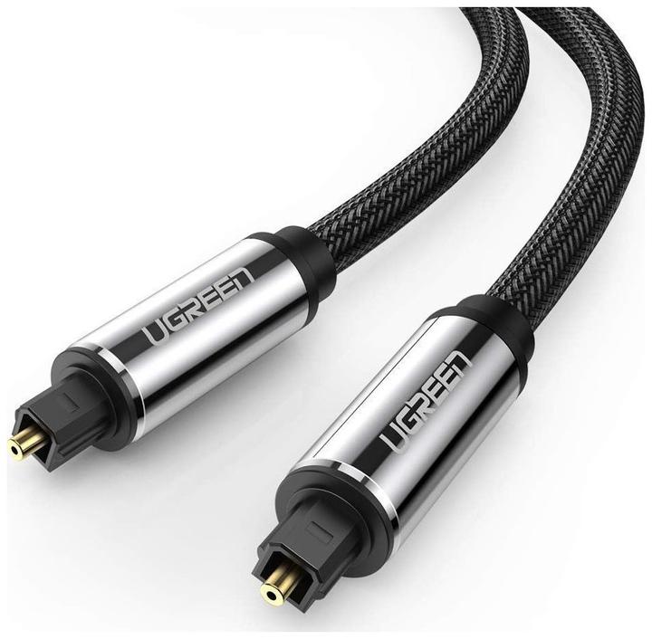 Immagine prodotto Ugreen AV108 Cavo audio ottico Toslink, alluminio intrecciato, 2 m (argento) (2 m, TOSLINK)