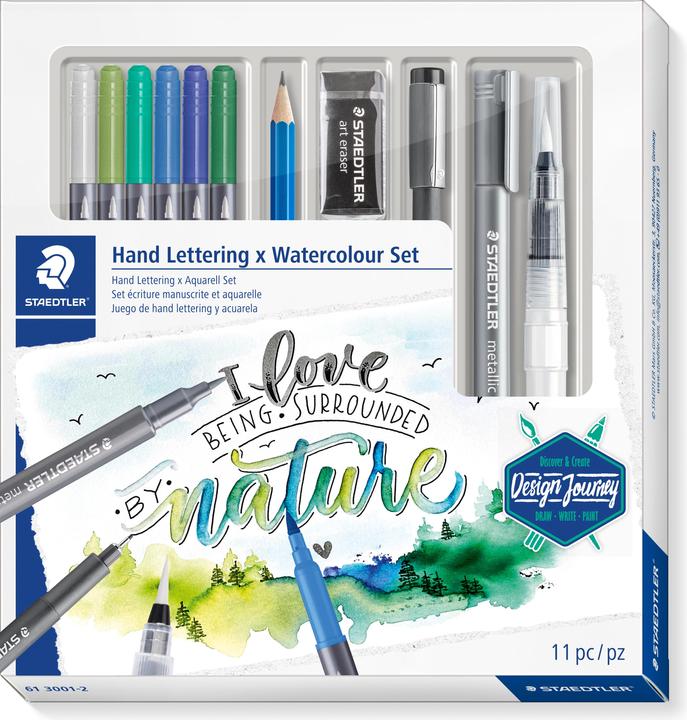 Actual product image Staedtler Design Journey Handlettering & Watercolor Set (Multicolor, 11 x)