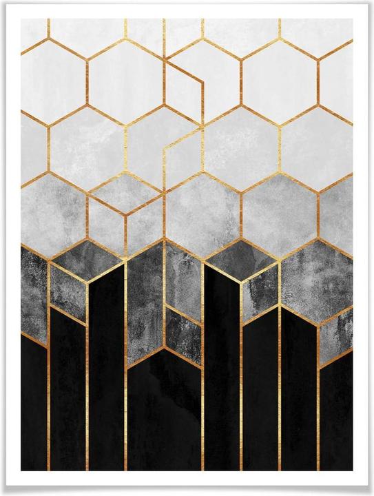 Produktbild Trenddeko Hexagone: Schwarz und Grau (40 x 50 cm)