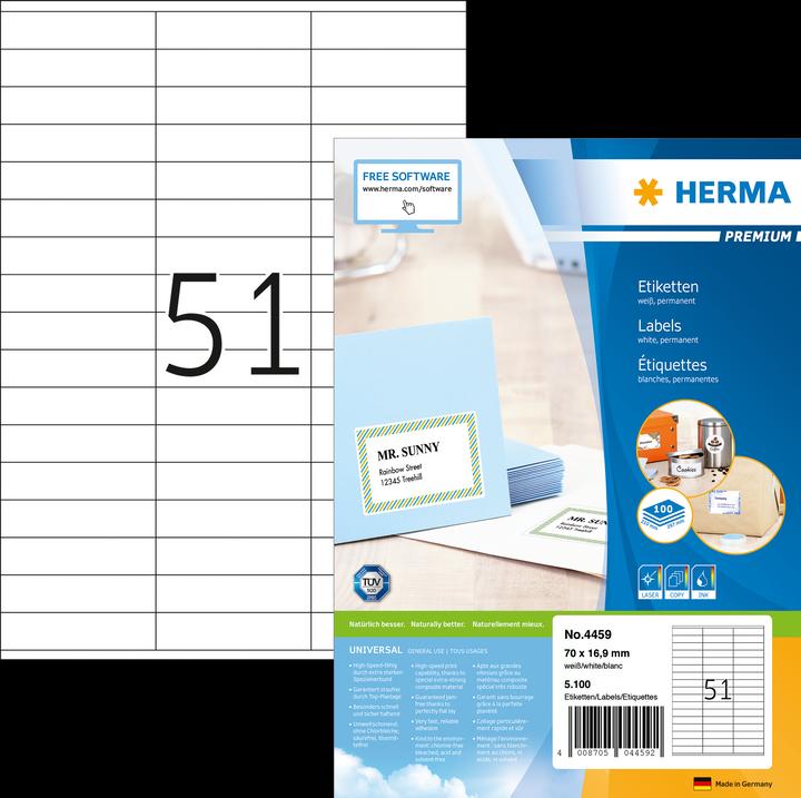 Produktbild HERMA Universal Etiketten A4