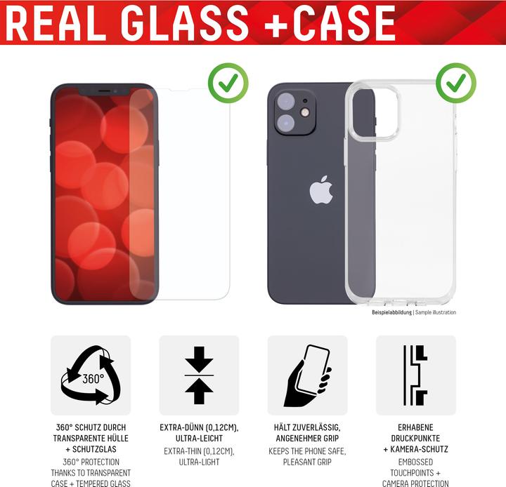Produktbild Displex Real Glass, 2D Panzerglas + Handyhülle (1 Stück, Apple iPhone 14)