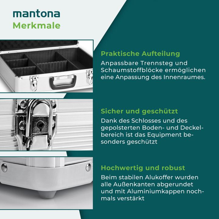 Produktbild mantona Aluminium Foto Koffer Basic M (Fotokoffer)