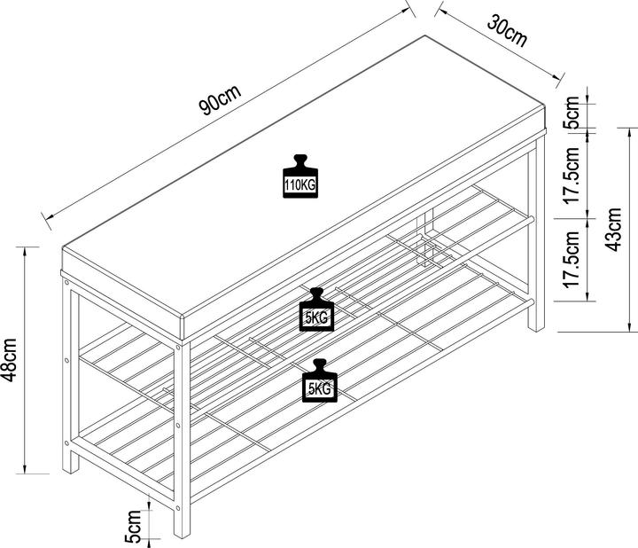 Produktbild VCM Taliro (90 x 30 x 48 cm)