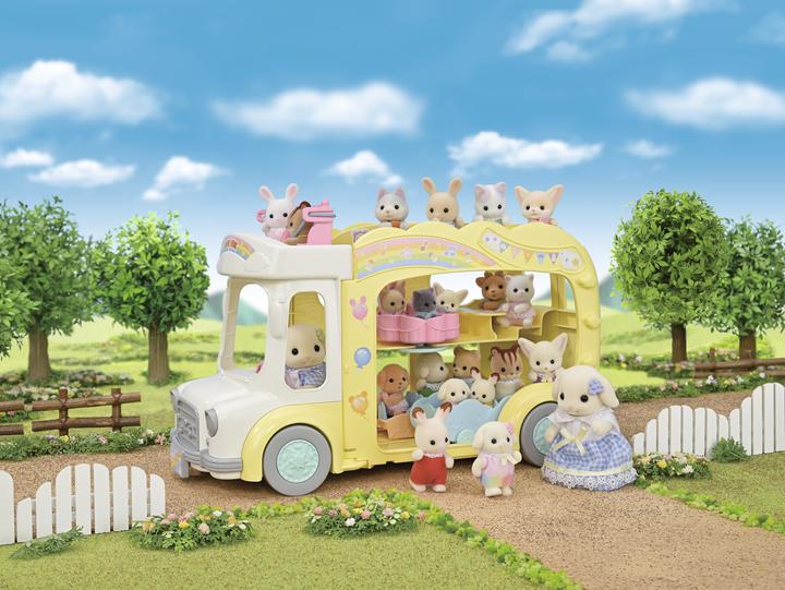 Actual product image Sylvanian Families Rainbow Fun Nursery Bus